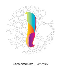 Letter I logo in bubble frame. Colorful vector design for banner, presentation, web page, app icon, card, labels, posters, and publication
