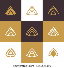 ein Logo-Paket schreiben, minimalistisches Monogramm-Logo-Set