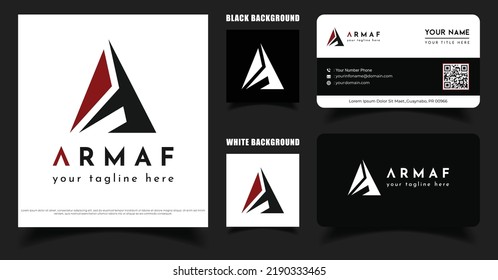 Letter A Logo With Business Card Template, Initials A Vector Logo Inspiration