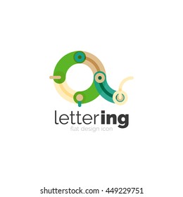 Icono lineal del logotipo de la letra sobre fondo blanco. Concepto de nombre de empresa de letras iniciales Alphabet. Segmentos planos de línea delgada conectados entre sí