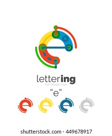 Icono lineal del logotipo de la letra sobre fondo blanco. Concepto de nombre de empresa de letras iniciales Alphabet. Segmentos planos de línea delgada conectados entre sí