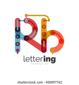 Letter Logo, Business Lineares Symbol auf weißem Hintergrund. Alphabet Anfangsbuchstaben Firmenname Konzept. Flache dünne Segmente, die miteinander verbunden sind. Flachkartoon-Industriekabel oder Rohrdesign von ABC