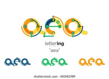 Letter logo business linear icon on white background. Alphabet initial letters company name concept. Flat thin line segments connected to each other. Flat cartoon industrial wire or tube design of ABC