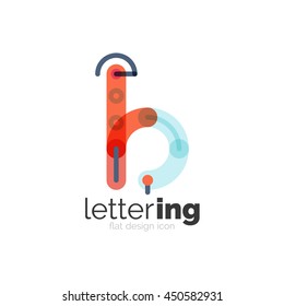 Letter logo business linear icon on white background. Alphabet initial letters company name concept. Flat thin line segments connected to each other