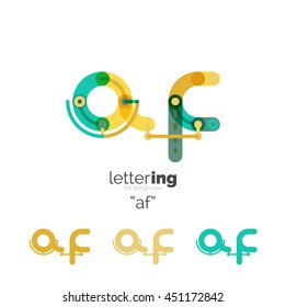 Letter logo business linear icon on white background. Alphabet initial letters company name concept. Flat thin line segments connected to each other. Flat cartoon industrial wire or tube design of ABC