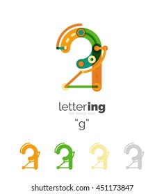 Letter logo business linear icon on white background. Alphabet initial letters company name concept. Flat thin line segments connected to each other. Flat cartoon industrial wire or tube design of ABC