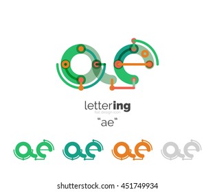 Letter logo business linear icon on white background. Alphabet initial letters company name concept. Flat thin line segments connected to each other. Flat cartoon industrial wire or tube design of ABC