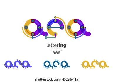 Letter logo business linear icon on white background. Alphabet initial letters company name concept. Flat thin line segments connected to each other. Flat cartoon industrial wire or tube design of ABC