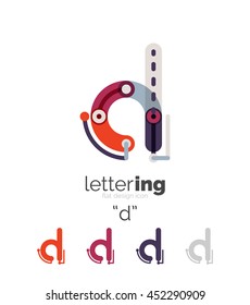 Letter logo business linear icon on white background. Alphabet initial letters company name concept. Flat thin line segments connected to each other