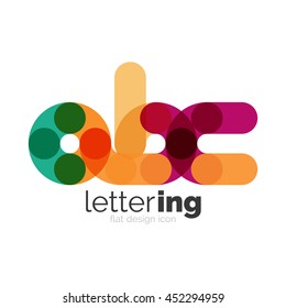 Letter logo business linear icon on white background. Alphabet initial letters company name concept. Flat thin line segments connected to each other. Flat cartoon industrial wire or tube design of ABC