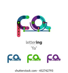 Letter logo business linear icon on white background. Alphabet initial letters company name concept. Flat thin line segments connected to each other. Flat cartoon industrial wire or tube design of ABC