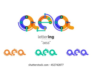 Letter logo business linear icon on white background. Alphabet initial letters company name concept. Flat thin line segments connected to each other. Flat cartoon industrial wire or tube design of ABC