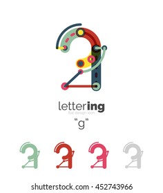Letter logo business linear icon on white background. Alphabet initial letters company name concept. Flat thin line segments connected to each other. Flat cartoon industrial wire or tube design of ABC