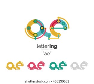 Letter logo business linear icon on white background. Alphabet initial letters company name concept. Flat thin line segments connected to each other. Flat cartoon industrial wire or tube design of ABC