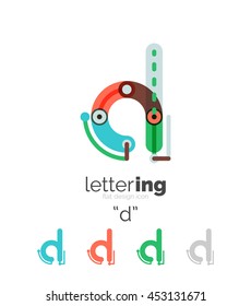 Icono lineal del logotipo de la letra sobre fondo blanco. Concepto de nombre de empresa de letras iniciales Alphabet. Segmentos planos de línea delgada conectados entre sí