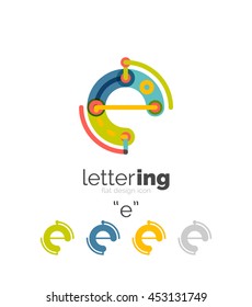 Letter Logo, Business Lineares Symbol auf weißem Hintergrund. Alphabet Anfangsbuchstaben Firmenname Konzept. Flache dünne Segmente, die miteinander verbunden sind