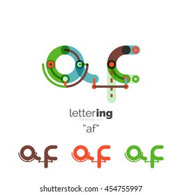 Icono lineal del logotipo de la letra sobre fondo blanco. Concepto de nombre de empresa de letras iniciales Alphabet. Segmentos planos de línea delgada conectados entre sí. Dibujo plano de diseño de cables o tubos industriales de ABC