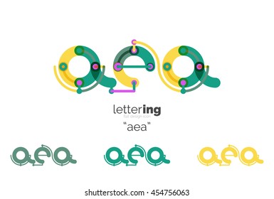 Letter logo business linear icon on white background. Alphabet initial letters company name concept. Flat thin line segments connected to each other. Flat cartoon industrial wire or tube design of ABC
