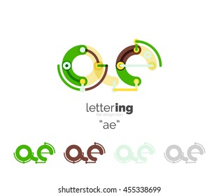 Letter logo business linear icon on white background. Alphabet initial letters company name concept. Flat thin line segments connected to each other. Flat cartoon industrial wire or tube design of ABC