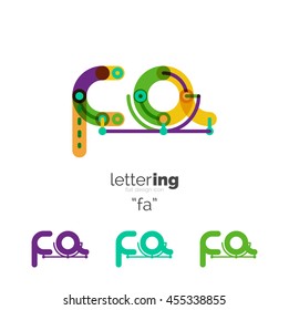 Letter logo business linear icon on white background. Alphabet initial letters company name concept. Flat thin line segments connected to each other. Flat cartoon industrial wire or tube design of ABC
