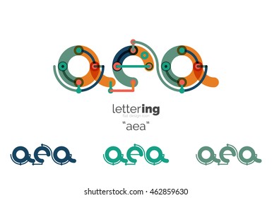 Letter logo business linear icon on white background. Alphabet initial letters company name concept. Flat thin line segments connected to each other. Flat cartoon industrial wire or tube design of ABC