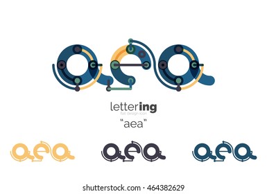Letter logo business linear icon on white background. Alphabet initial letters company name concept. Flat thin line segments connected to each other. Flat cartoon industrial wire or tube design of ABC