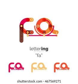 Letter logo business linear icon on white background. Alphabet initial letters company name concept. Flat thin line segments connected to each other. Flat cartoon industrial wire or tube design of ABC