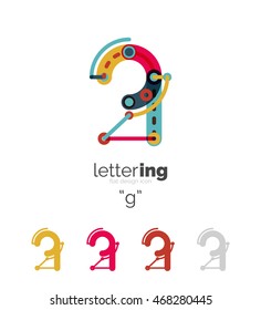 Letter Logo, Business Lineares Symbol auf weißem Hintergrund. Alphabet Anfangsbuchstaben Firmenname Konzept. Flache dünne Segmente, die miteinander verbunden sind. Flachkartoon-Industriekabel oder Rohrdesign von ABC