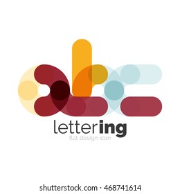 Letter logo business linear icon on white background. Alphabet initial letters company name concept. Flat thin line segments connected to each other. Flat cartoon industrial wire or tube design of ABC