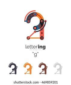 Icono lineal del logotipo de la letra sobre fondo blanco. Concepto de nombre de empresa de letras iniciales Alphabet. Segmentos planos de línea delgada conectados entre sí. Dibujo plano de diseño de cables o tubos industriales de ABC