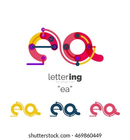 Icono lineal del logotipo de la letra sobre fondo blanco. Concepto de nombre de empresa de letras iniciales Alphabet. Segmentos planos de línea delgada conectados entre sí. Dibujo plano de diseño de cables o tubos industriales de ABC