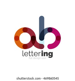 Icono lineal del logotipo de la letra sobre fondo blanco. Concepto de nombre de empresa de letras iniciales Alphabet. Segmentos planos de línea delgada conectados entre sí
