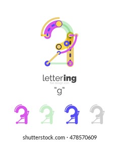 Letter logo business linear icon on white background. Alphabet initial letters company name concept. Flat thin line segments connected to each other. Flat cartoon industrial wire or tube design of ABC