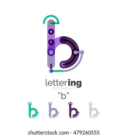 Icono lineal del logotipo de la letra sobre fondo blanco. Concepto de nombre de empresa de letras iniciales Alphabet. Segmentos planos de línea delgada conectados entre sí