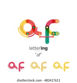 Icono lineal del logotipo de la letra sobre fondo blanco. Concepto de nombre de empresa de letras iniciales Alphabet. Segmentos planos de línea delgada conectados entre sí. Dibujo plano de diseño de cables o tubos industriales de ABC