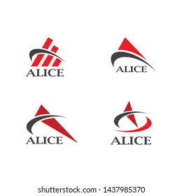 Icono de vector de plantilla de negocio de logotipo carta