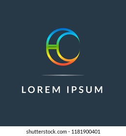 Letter logo C, abstract colored icon. Modern logotype, business corporate template.
