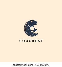 letter logo c donut or moon, with the initial concept c an donut or moon icon.