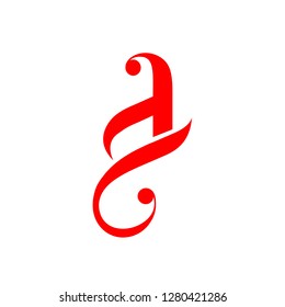  Letter A Logo Calligraphic  