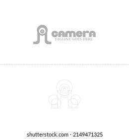 Letter A logo camera 360 alien eye, for better technology, good scurity system and flexible way for find or moving.