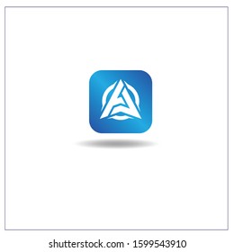 The Letter A logo can be used for application icons. in blue gradient color.
