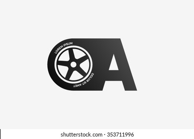 A letter Logo, car wheel logo design.