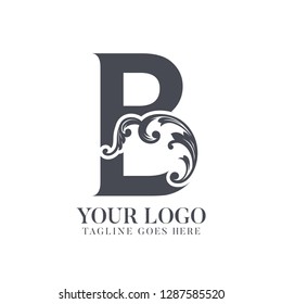 letter logo and carved elements, classic elegant designs for industry and business, brand logo, emblems, vector logo templates, web logo, logotype