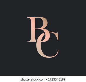 Letter Logo CB oder BC Monogram Design Element. Typenschild Vintage Sign Emblem. Luxus-Kombinationsmarke.