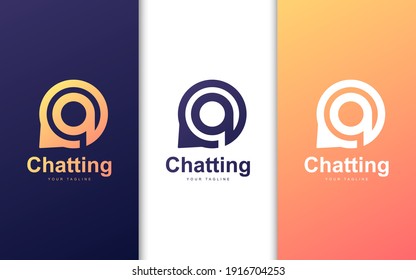 Letter A logo in chat bubbles. Modern chatting logo concept