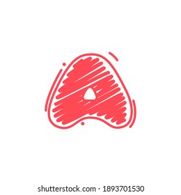 Letter A logo in childish wax crayons scribbles style. Bright colorful font for cute kids identity, funny craft package, vibrant poster, etc.