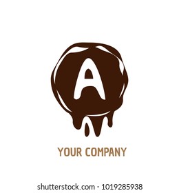 Letter A Logo. Chocolate Shape