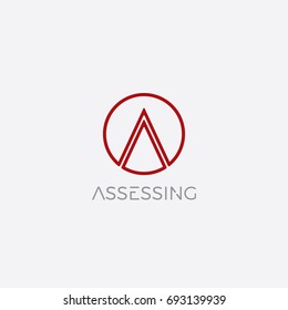 letter A logo with circle.