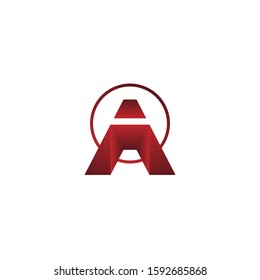a letter logo with circle. a letter logo design. red galaxy logo design