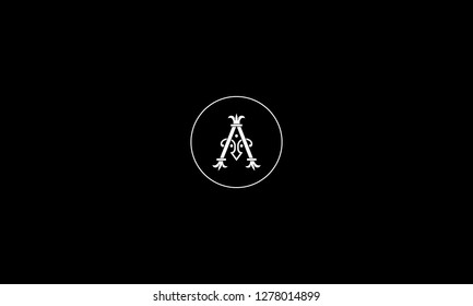LETTER A LOGO WITH CIRCLE FRAME FOR LOGO DESIGN OR ILLUSTRATION USE